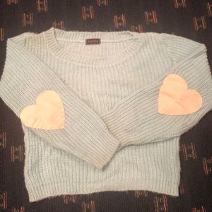 LF Knitted Heart Elbow Pad Sweater